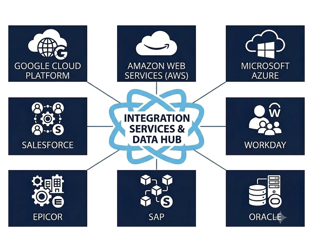 Integration Services and Data Hub diagram